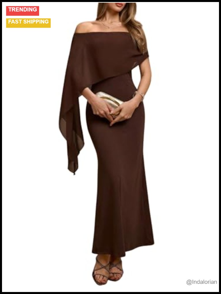 Off Shoulder Bodycon Dress High Stretch Polyester Maxi Length